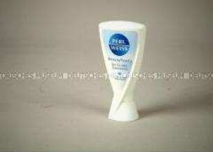 Zahncreme "Perl Weiss / BeautyPearls", Spender, leer, mit Zahnweiss-Test-Skala
