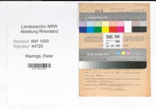 Entnazifizierung Peter Klerings, geb. 21.07.1890 (Gießer)