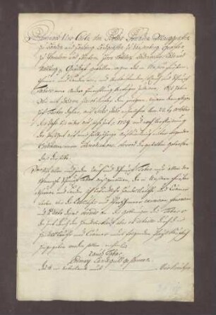 Akkord des Markgrafen Karl Wilhelm III. von Baden-Durlach mit dem Hoffaktor Johann Jakob Kiefer über Tabakhandel in der Markgrafschaft