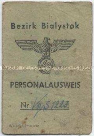 Personalausweis einer polnischen Bürgerin für den Bezirk Bialystok