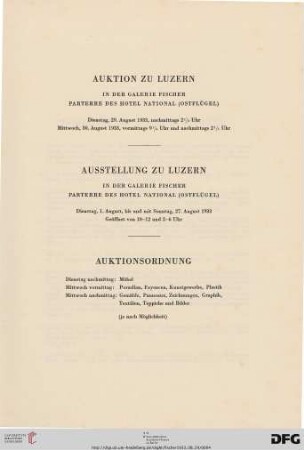 Auktion / Ausstellung / Auktionsordnung