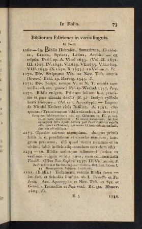 73-79, Bibliorum Editiones in variis linguis