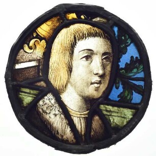 Glasmalerei mit Jüngling