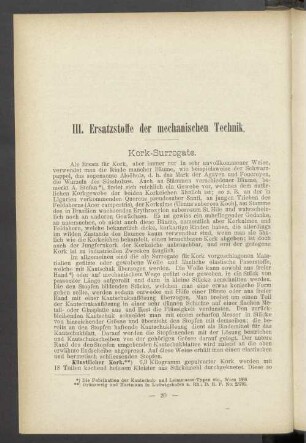 III. Ersatzstoffe der mechanischen Technik