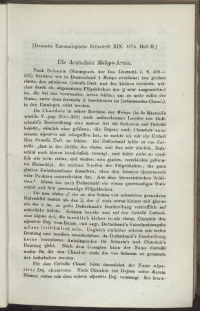 Die deutschen Molops-Arten