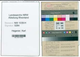 Entnazifizierung Karl Hegener , geb. 18.03.1905 (Bankbuchhalter)