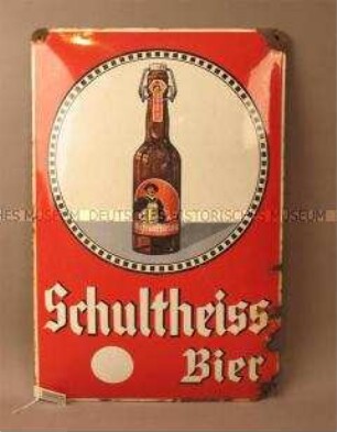 Werbeschild "Schultheiss Bier"