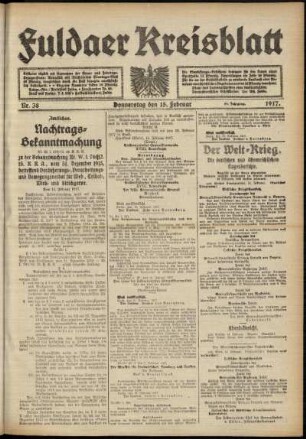 Ausgabe vom Donnerstag, den 15. Februar 1917.