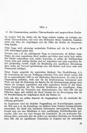 A. Der Zusammenhang zwischen Tätermerkmalen und ausgeworfenen Strafen