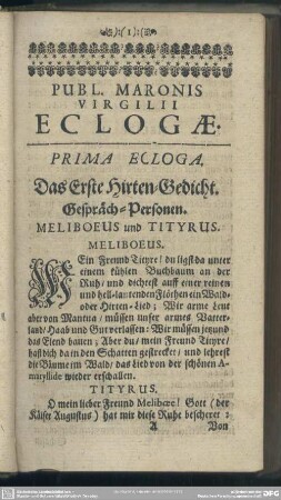 Publ. Maronis Vergilii Eclogae