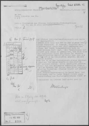 Kohlstetten-Kleinengstingen: Visitationsbericht mit Pfarrbericht 1957
