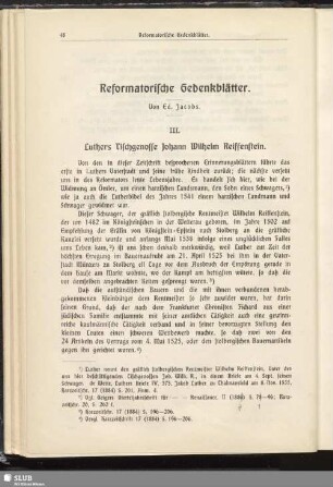 Reformatorische Gedenkblätter