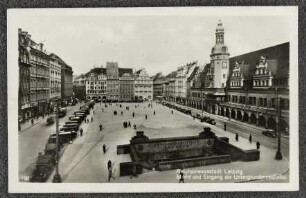 Reichsmessestadt Leipzig. Markt und Eingang zur Untergrundmesshalle.