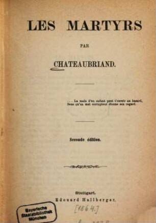 Les martyrs par Chateaubriand