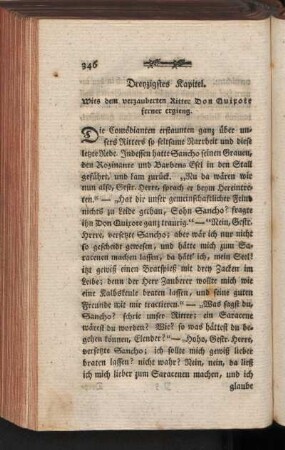Dreyzigstes Kapitel. Wies dem verzauberten Ritter Don Quixote ferner ergieng