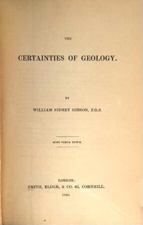 The Certainties of Geology