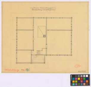Mittelberg (Kleinwalsertal, [Landkreis Sonthofen]): Hof Moosbrugger. Haupthaus (Grundriss des Obergeschosses)