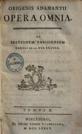 Origenis Adamantii Opera Omnia, 10. [Selecta In Threnos. Commentaria In Ezechielem. Homiliae In Ezechielem. Selecta In Ezechielem. Commentaria In Osee. Commentaria In Evangelium Secundum Matthaeum Tom. X, XI, XII]