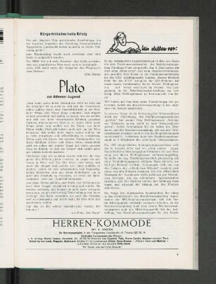Plato zur Athener Jugend