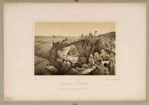 Das Prebischtor (Pravčická brána) bei Herrnskretschen (Hřensko, Tschechien) in der Böhmischen Schweiz, nach Südwesten