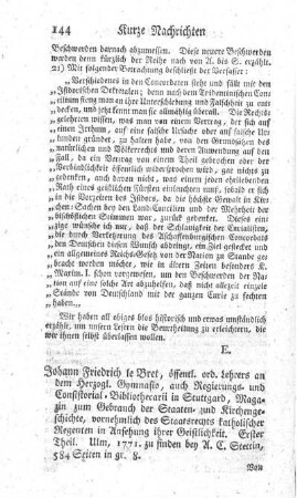Magazin zum Gebrauch der Staaten- und Kirchengeschichte. T.1.