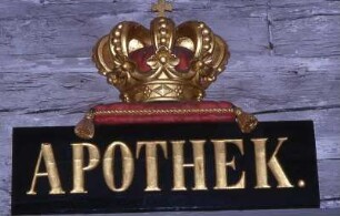 Historisches Schild in einem dänischen Museum