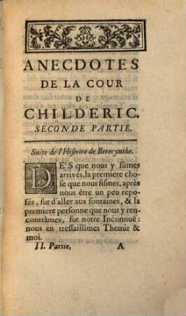 Anecdotes De La Cour De Childeric, Roi De France. 2