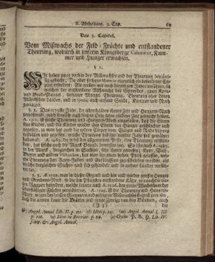 Das 9. Capitel. Vom Mißwachs der Feld-Früchte und entstandener Theurung [...]