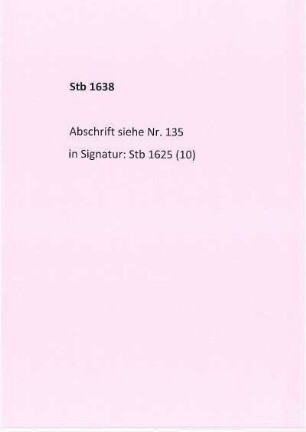 Stb 1638, Abschrift Nr. 135