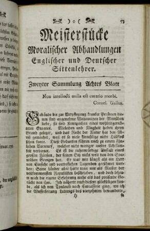 Zweyter Sammlung Achtes Blatt.