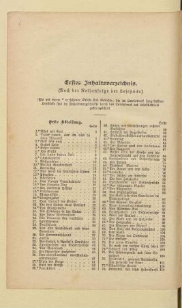 Erstes Inhaltsverzeichnis