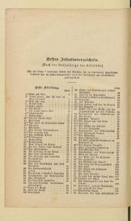 Erstes Inhaltsverzeichnis