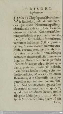 IRRISORI, Sapientiam.