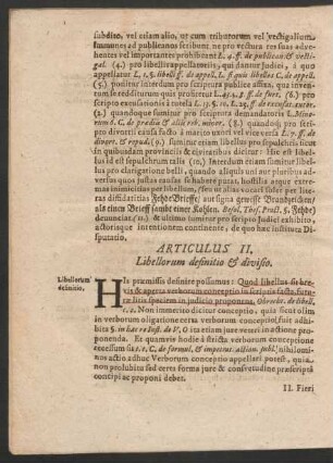 Articulus II. Libellorum definitio & divisio.