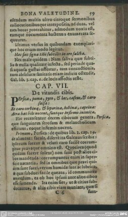Cap. VII. De vitandis cibis