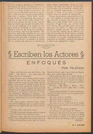 Escriben los actores : Enfoques por Telefoto