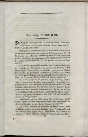 Vorläufige Bemerkungen.