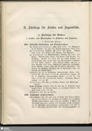 II. Fürsorge für Kinder und Jugendliche