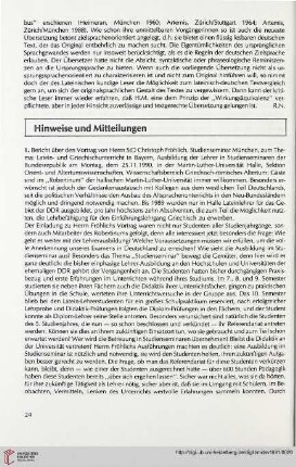 Hinweise und Mitteilungen