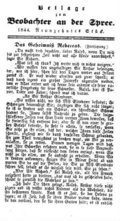 Beilage zum Beobachter an der Spree. 1844. 19. Stueck