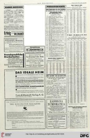 Nr. 30 (26. Jul. 1931), S. 6: Preisberichte