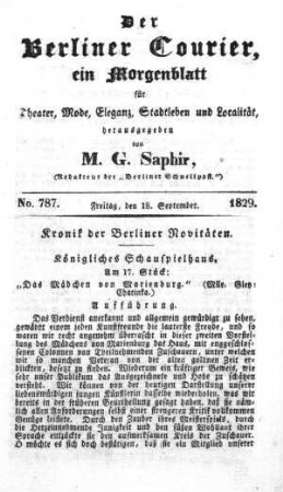 No. 787, Freitag, den 18. September 1829