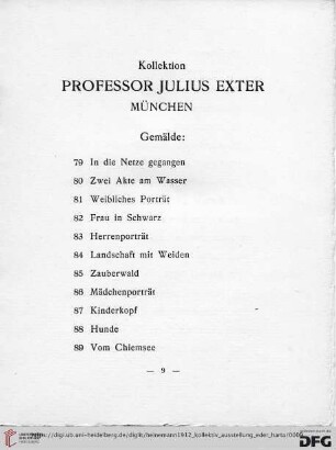 Kollektion Professor Julius Exter, München