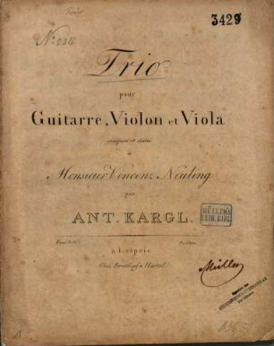 Trio pour guitarre, violon et viola : oeuv. 2 no. 1