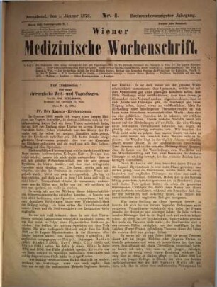 Wiener medizinische Wochenschrift : WMW ; international medical journal. 26. 1876