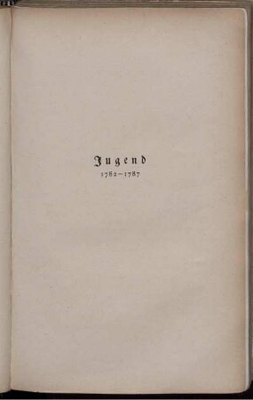 Jugend 1782-1787