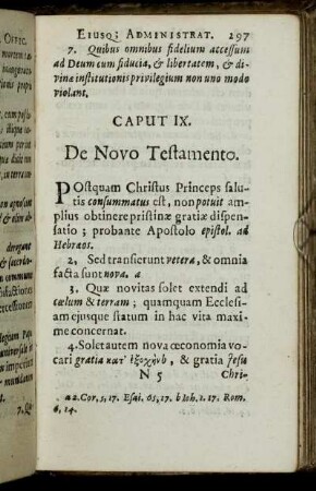 Caput IX. De Novo Testamento.