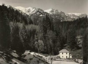 Sinaia. Blick aus dem Prahova-Tal zum Bucegi-Kamm