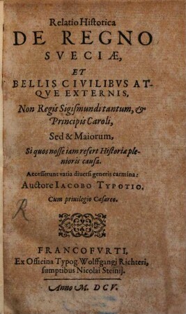 Relatio historica de regno Sueciae