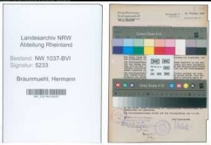 Entnazifizierung Hermann Von Braunmuehl , geb. 25.09.1903 (Forstbeamter)
